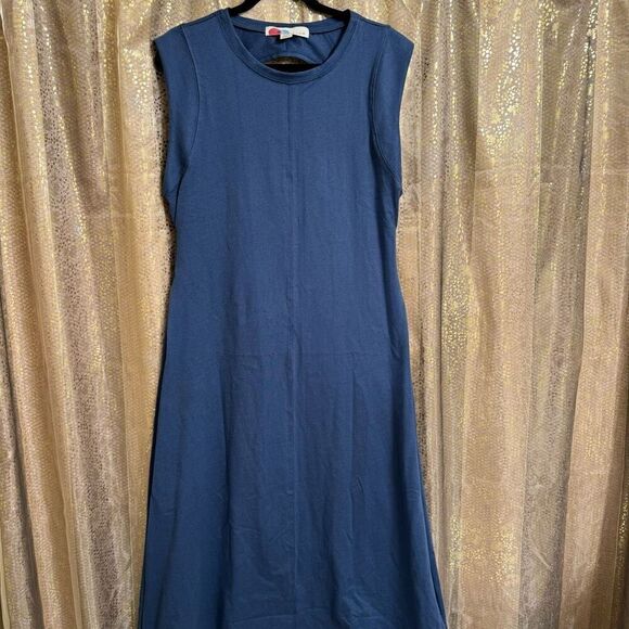 Free People Beach Navy Blue Sleeveless Open Back Maxi Dress Med NWOT - Picture 1 of 8
